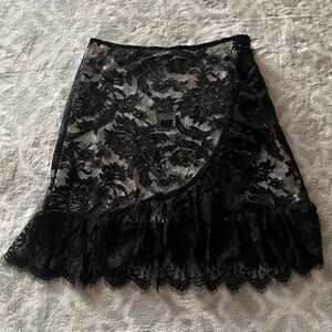 Widow Black Lace Mini Skirt
